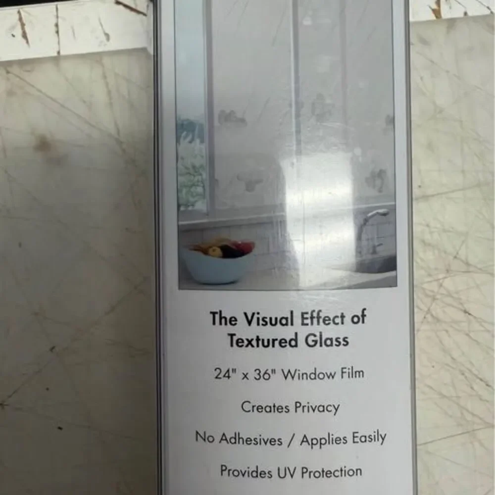 The visual effect of textured glass 24x36 window film Silver Rose